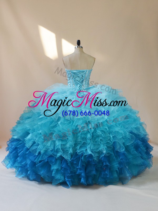 wholesale modern ball gowns quince ball gowns multi-color sweetheart organza sleeveless floor length lace up