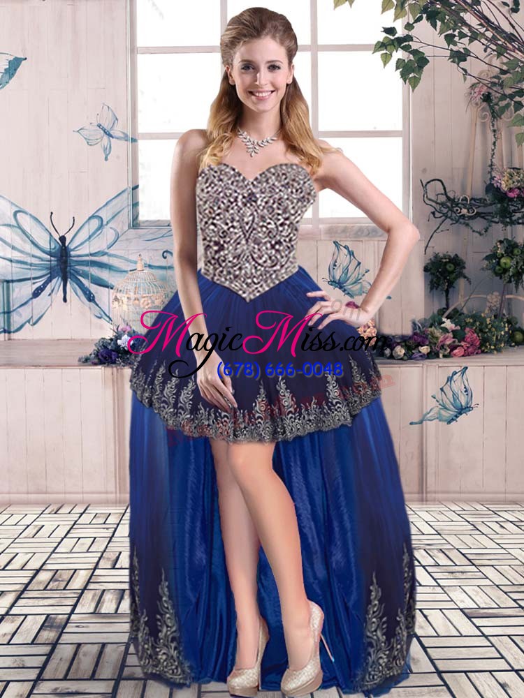 wholesale three pieces vestidos de quinceanera royal blue sweetheart tulle sleeveless floor length lace up