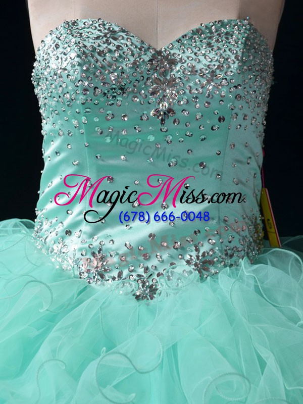 wholesale fabulous tulle sleeveless floor length ball gown prom dress and beading and ruffles
