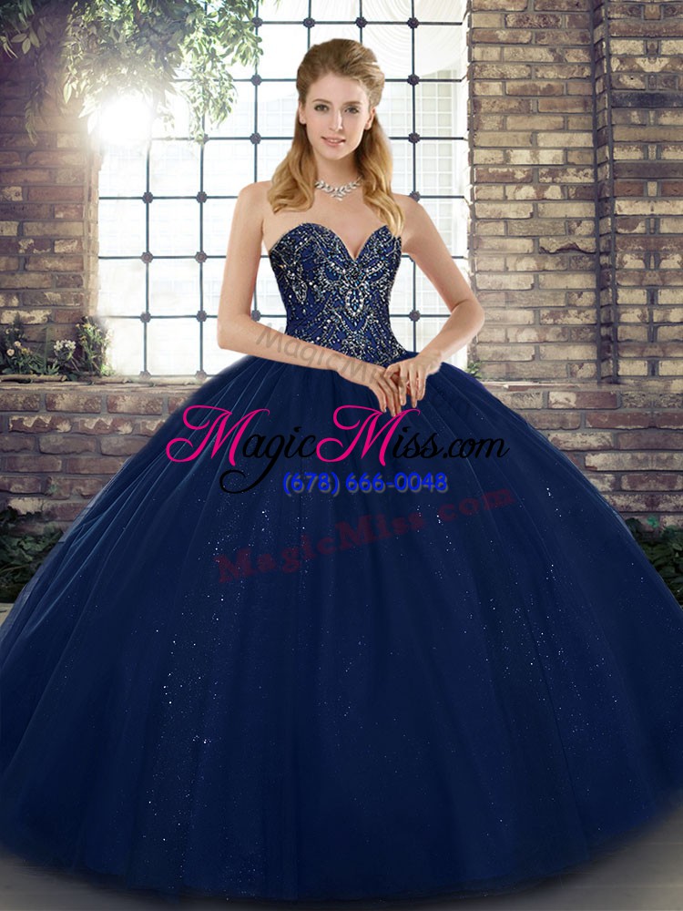 wholesale floor length ball gowns sleeveless navy blue 15th birthday dress lace up