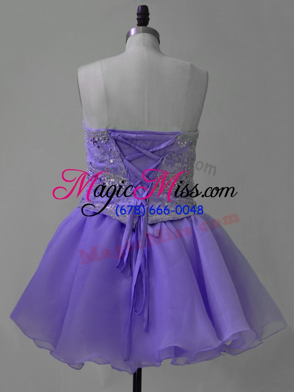 wholesale lavender prom party dress prom and party and military ball with beading sweetheart sleeveless lace up