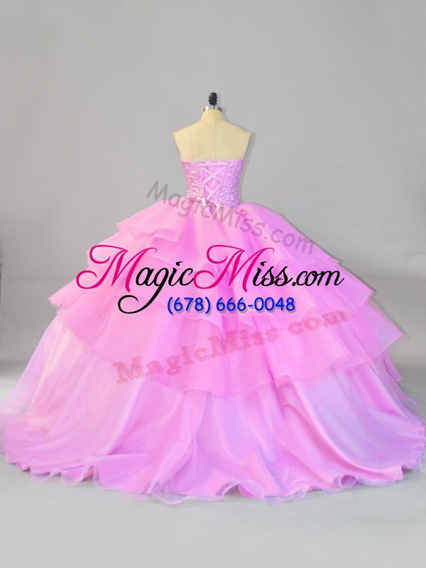 wholesale new style lilac sleeveless organza lace up vestidos de quinceanera for sweet 16 and quinceanera