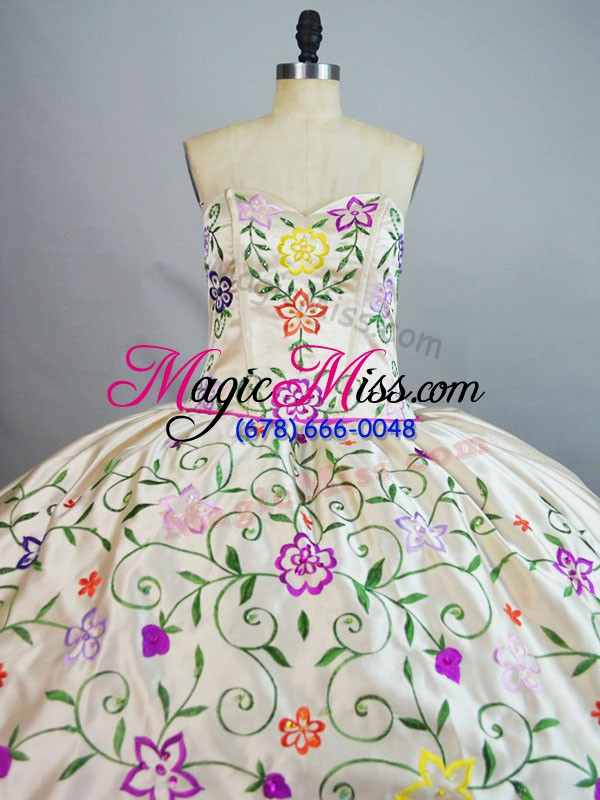 wholesale fuchsia organza lace up sweetheart sleeveless floor length vestidos de quinceanera embroidery