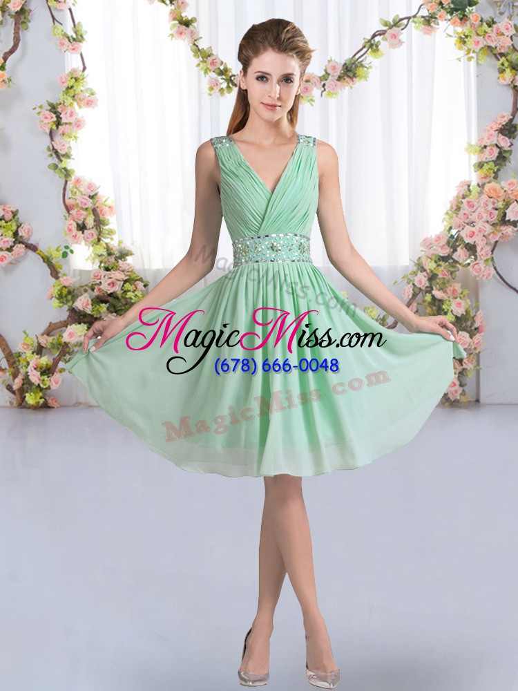 wholesale apple green sleeveless chiffon zipper wedding guest dresses for wedding party