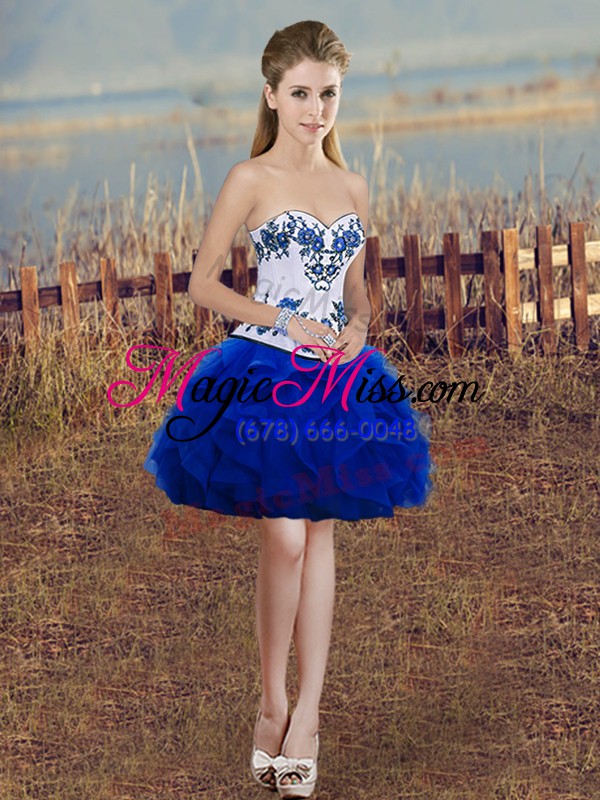 wholesale admirable floor length royal blue sweet 16 dress sweetheart sleeveless lace up