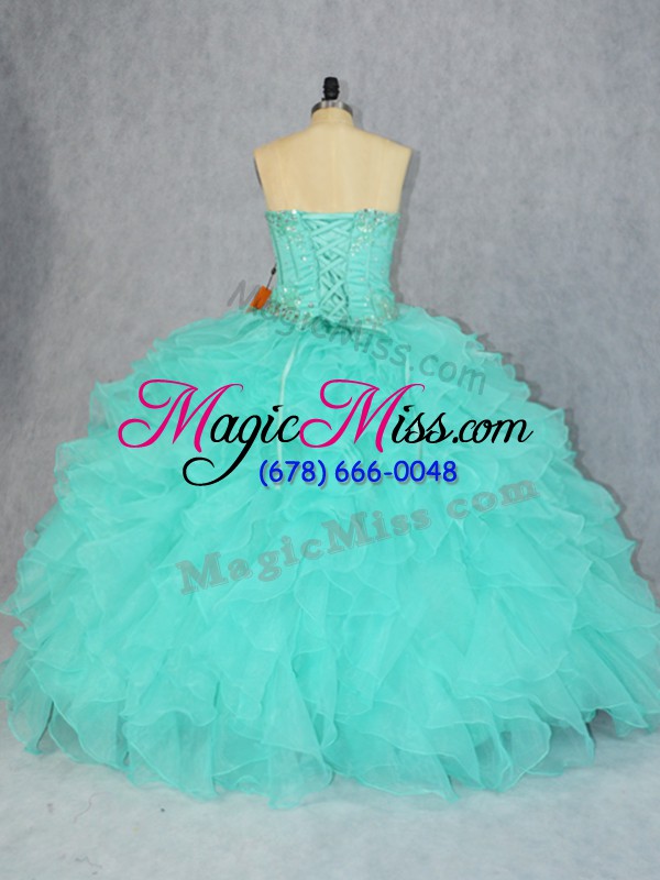 wholesale designer sleeveless beading and appliques lace up quinceanera dress