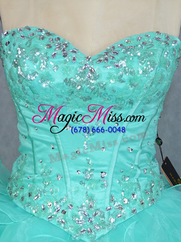 wholesale designer sleeveless beading and appliques lace up quinceanera dress