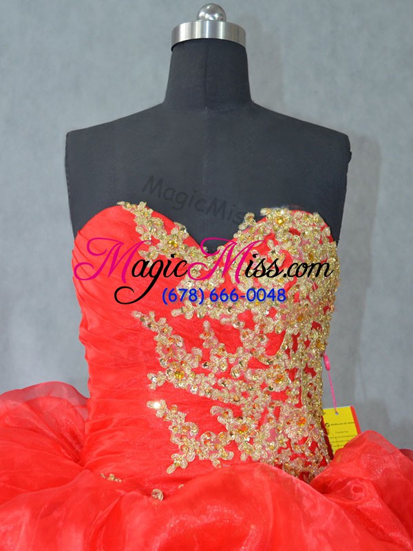 wholesale organza sleeveless floor length quinceanera gowns and lace and appliques and pick ups