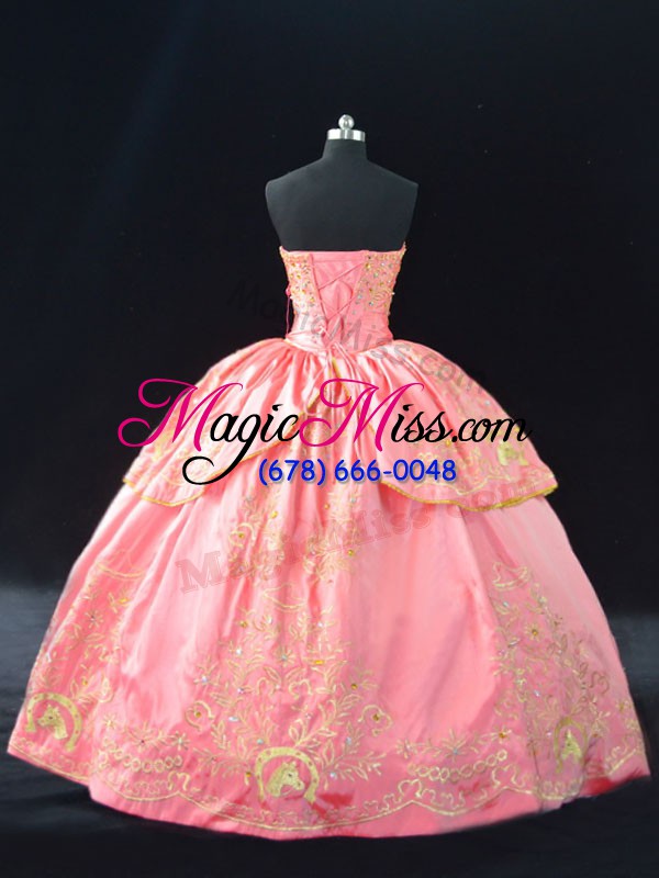 wholesale sweetheart sleeveless satin sweet 16 dresses embroidery lace up