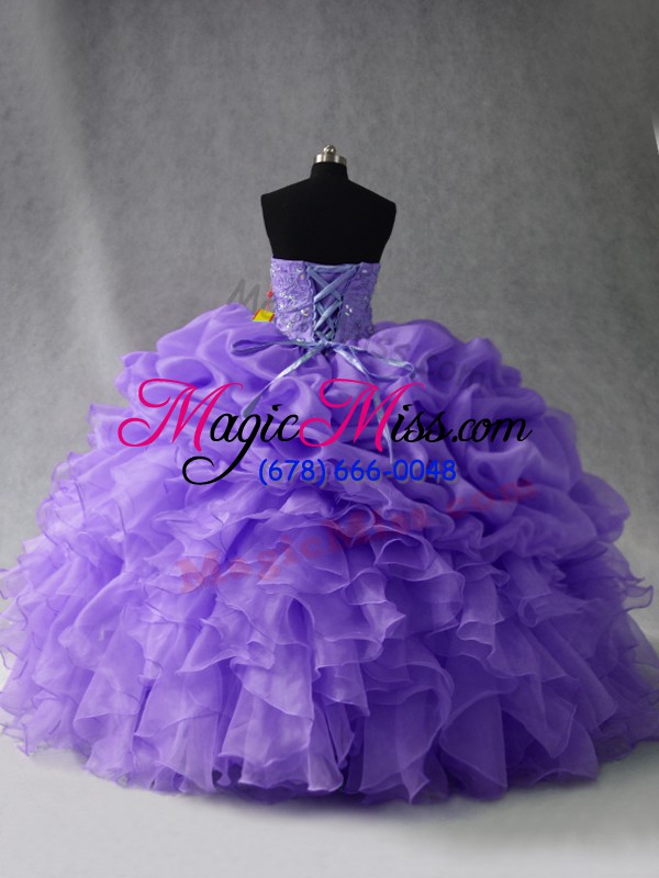 wholesale great sleeveless beading and ruffles lace up quinceanera dress