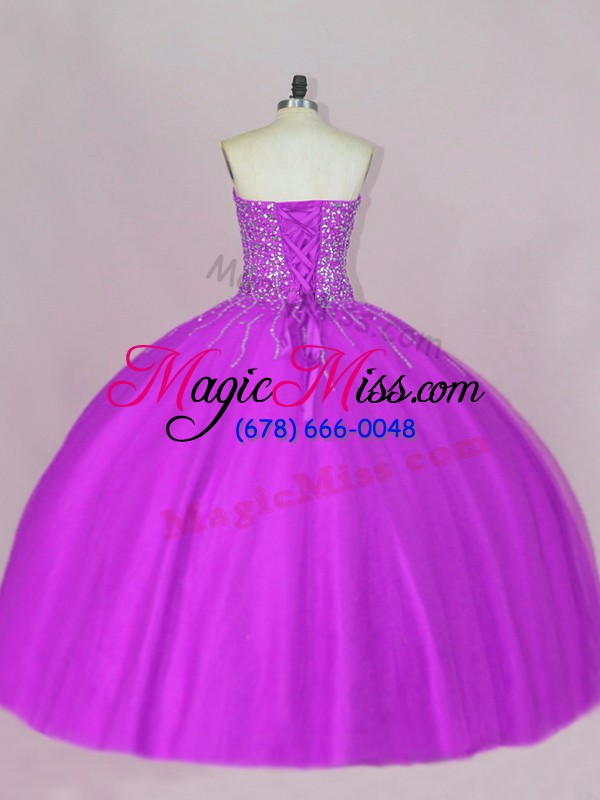 wholesale purple sleeveless tulle lace up quinceanera dress for sweet 16 and quinceanera