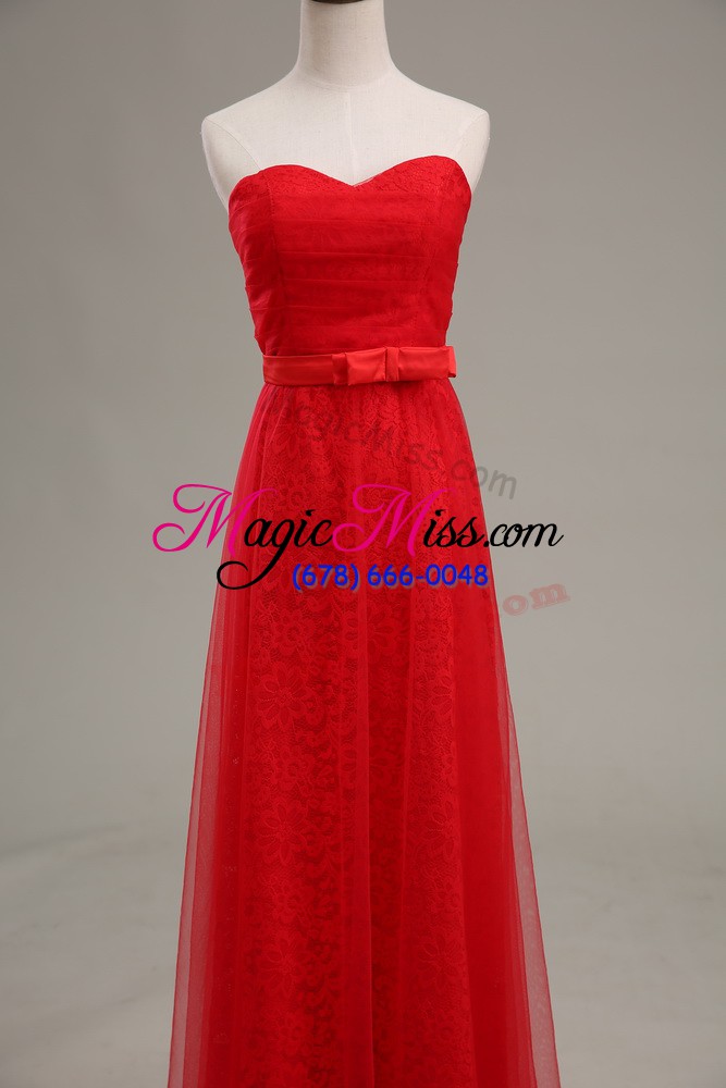wholesale red zipper sweetheart ruching and belt prom evening gown tulle sleeveless