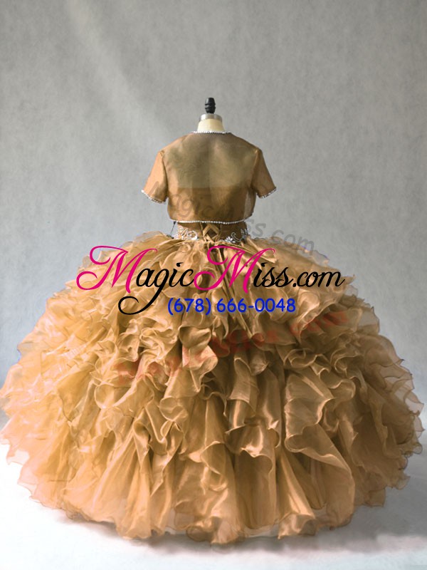 wholesale sleeveless beading and ruffles lace up sweet 16 quinceanera dress