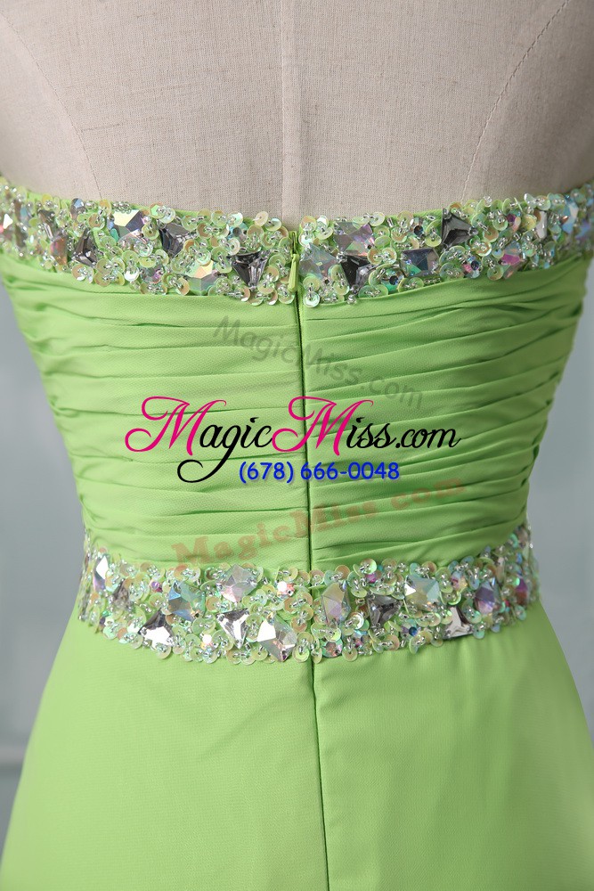 wholesale glorious high low zipper prom party dress for prom and party and military ball with beading and ruching