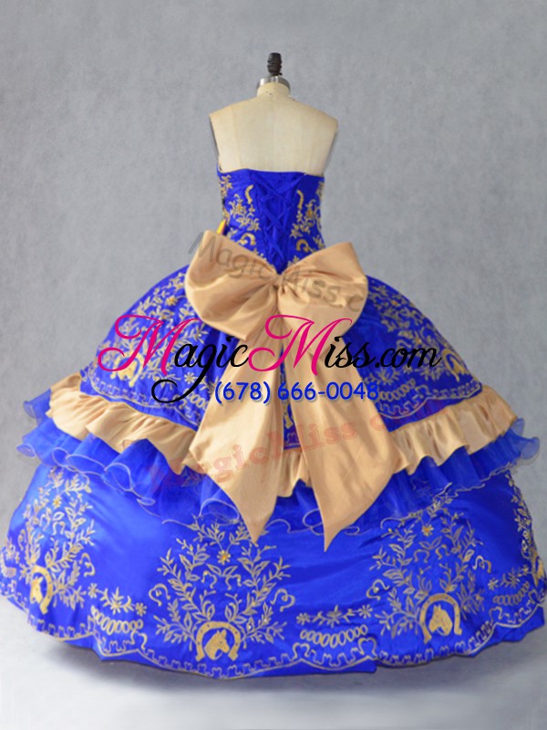 wholesale floor length royal blue 15th birthday dress sweetheart sleeveless lace up