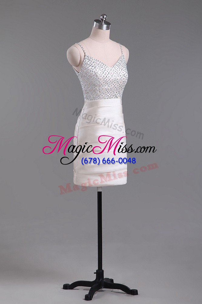 wholesale affordable straps sleeveless side zipper homecoming dress champagne satin