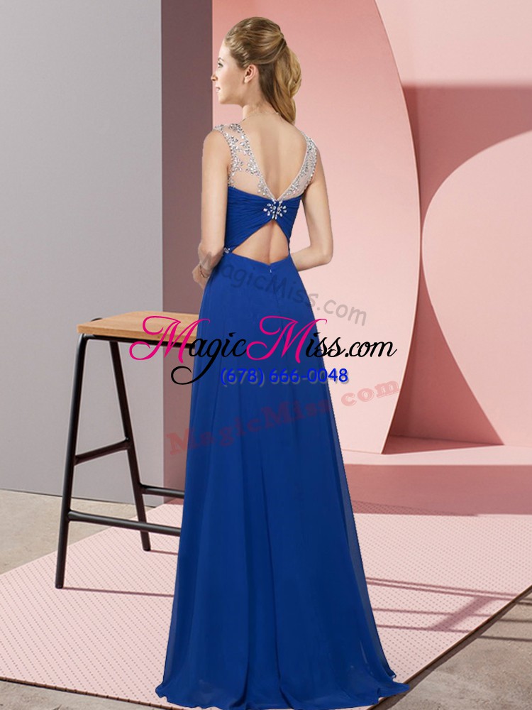 wholesale inexpensive floor length backless prom party dress fuchsia for prom and party and military ball with beading