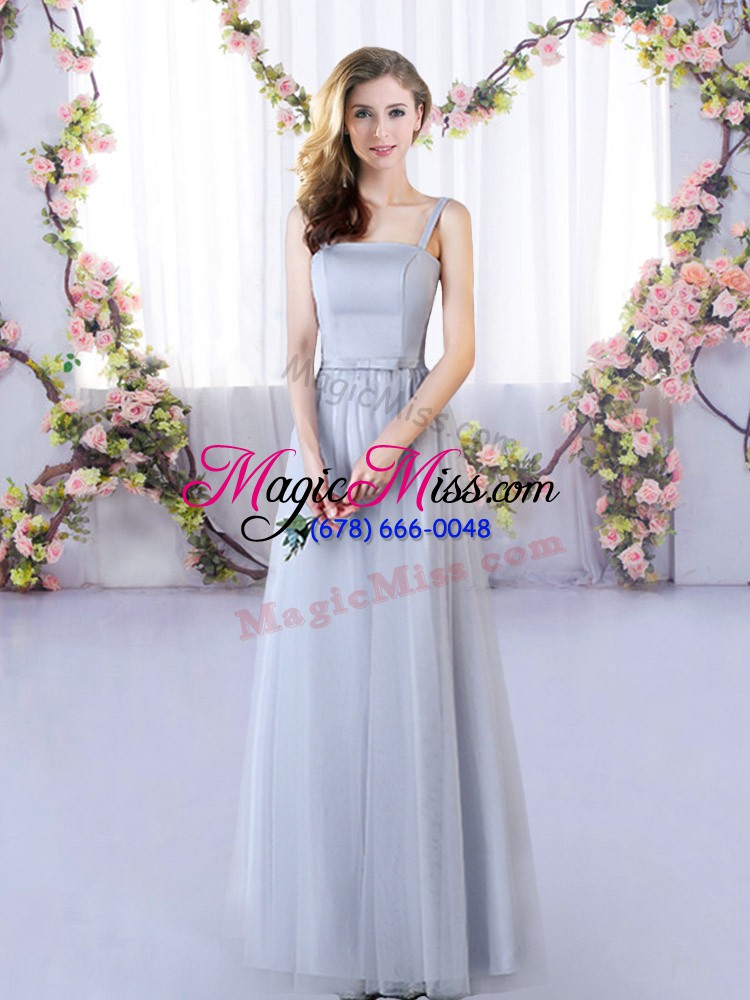 wholesale sleeveless floor length appliques lace up dama dress for quinceanera with grey