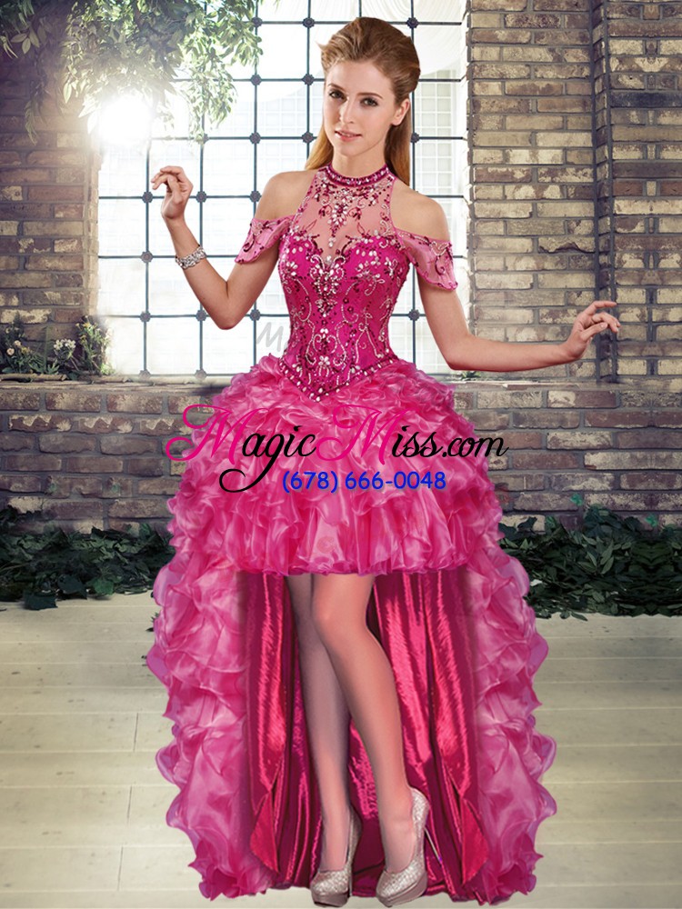 wholesale sweet sleeveless lace up floor length beading and ruffles quinceanera dresses