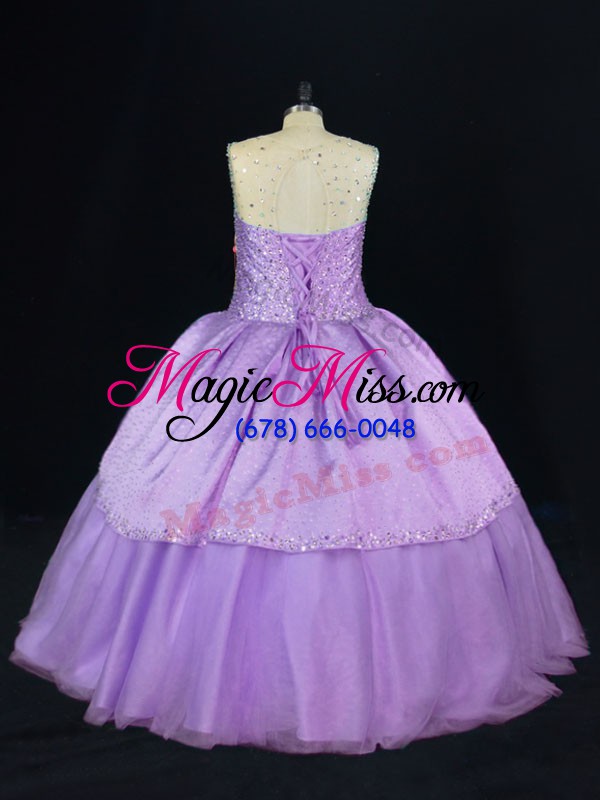 wholesale floor length lace up 15th birthday dress lavender for sweet 16 and quinceanera with beading