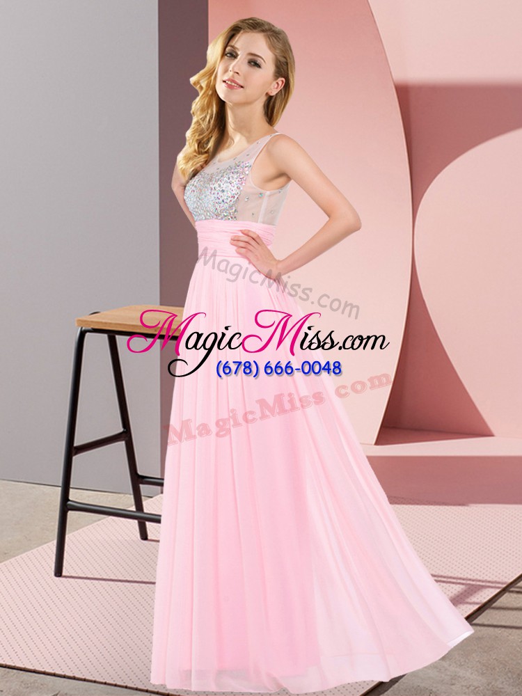 wholesale beading court dresses for sweet 16 baby pink side zipper sleeveless floor length