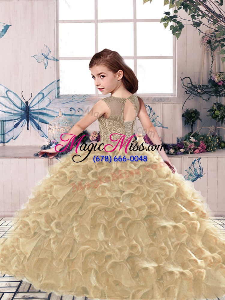 wholesale floor length lace up pageant gowns for girls olive green for party and sweet 16 and wedding party with beading and ruffles
