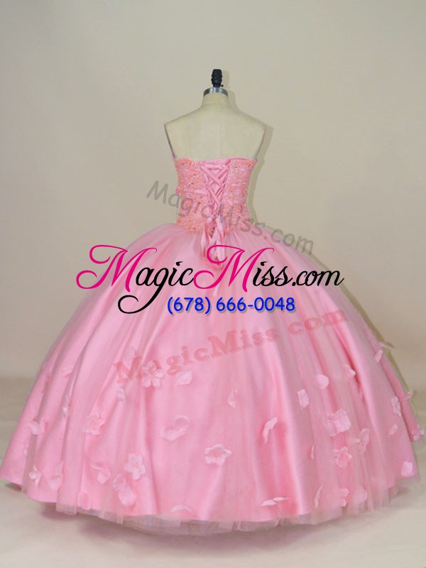 wholesale floor length baby pink 15 quinceanera dress sweetheart sleeveless lace up