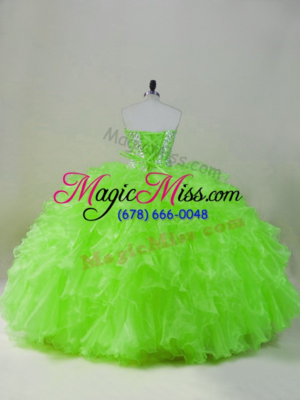 wholesale ball gown prom dress sweet 16 and quinceanera with ruffles sweetheart sleeveless lace up