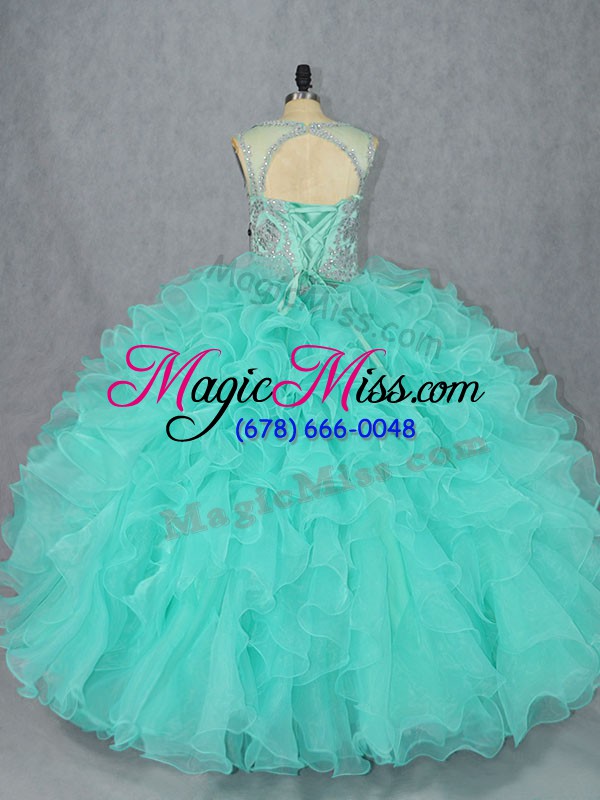 wholesale sumptuous sleeveless lace up floor length beading sweet 16 quinceanera dress
