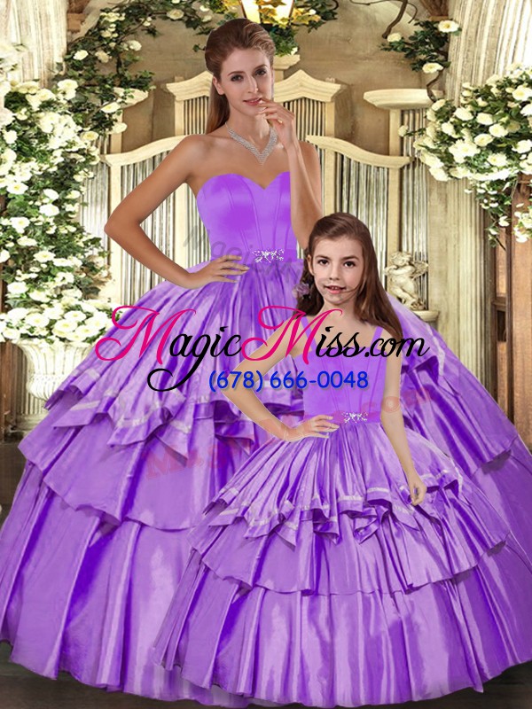 wholesale sweetheart sleeveless taffeta quinceanera gown ruffled layers lace up