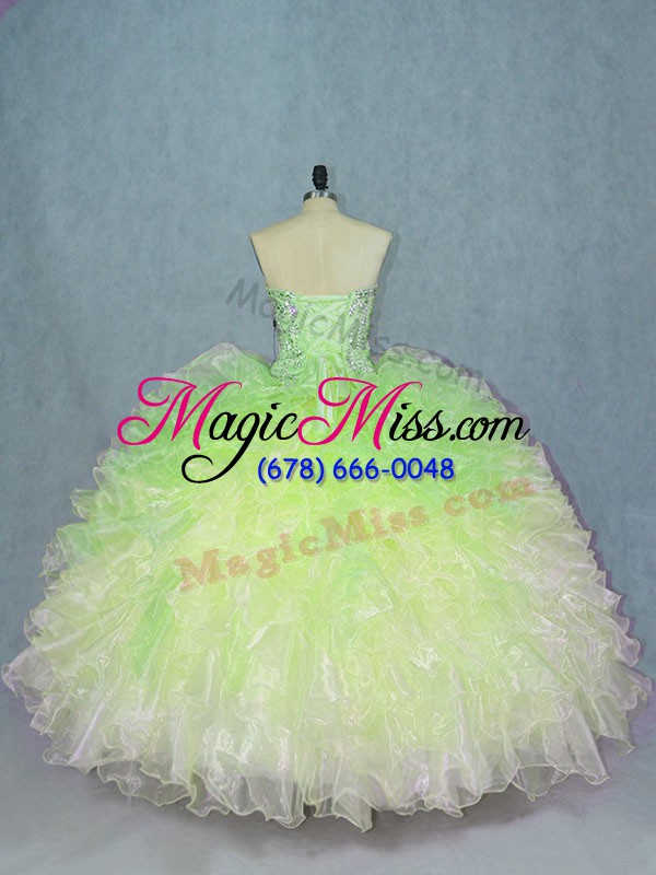 wholesale best organza sweetheart sleeveless lace up beading and ruffles vestidos de quinceanera in multi-color