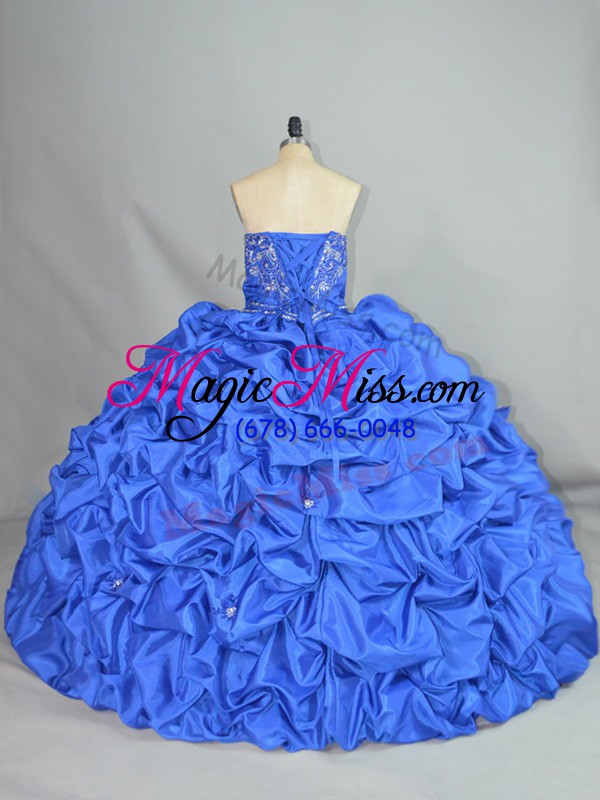 wholesale blue sweet 16 quinceanera dress sweet 16 and quinceanera with embroidery and pick ups sweetheart sleeveless lace up