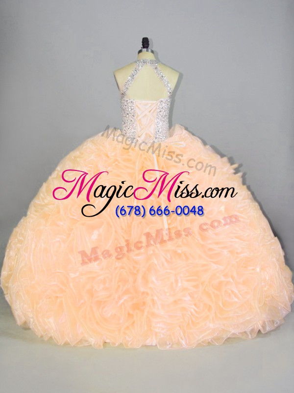 wholesale floor length lace up quinceanera dresses peach for sweet 16 and quinceanera with beading and ruffles