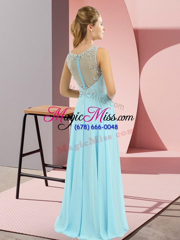 wholesale simple lavender dress for prom prom and party with beading high-neck sleeveless zipper