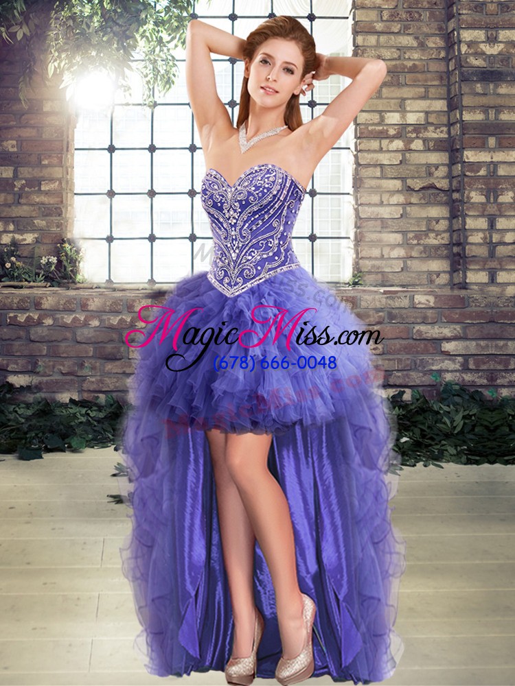 wholesale best selling floor length lace up sweet 16 quinceanera dress lavender for military ball and sweet 16 and quinceanera with beading and ruffles