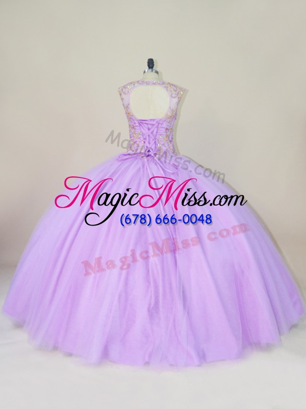 wholesale exquisite floor length lace up quince ball gowns lavender for sweet 16 and quinceanera with beading
