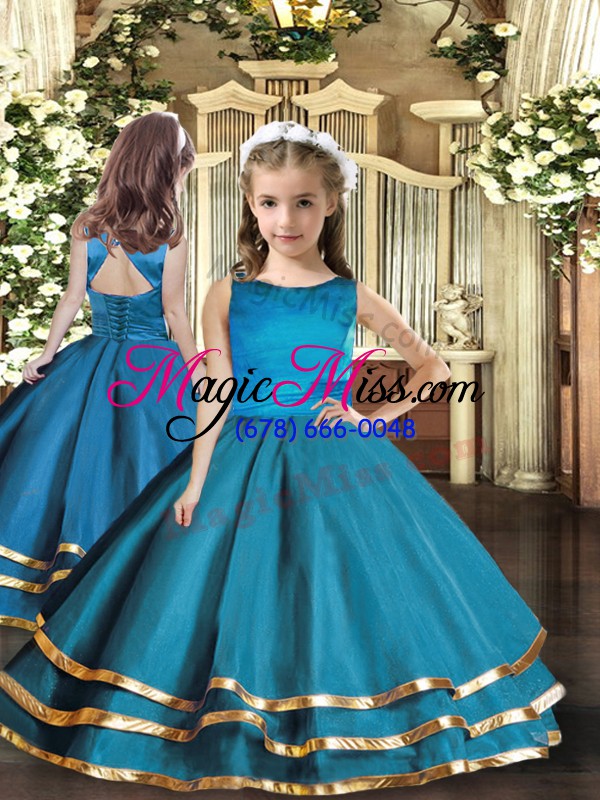 wholesale gorgeous tulle sleeveless floor length sweet 16 dresses and ruffled layers