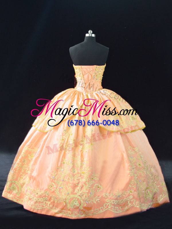 wholesale floor length peach sweet 16 dress halter top sleeveless lace up