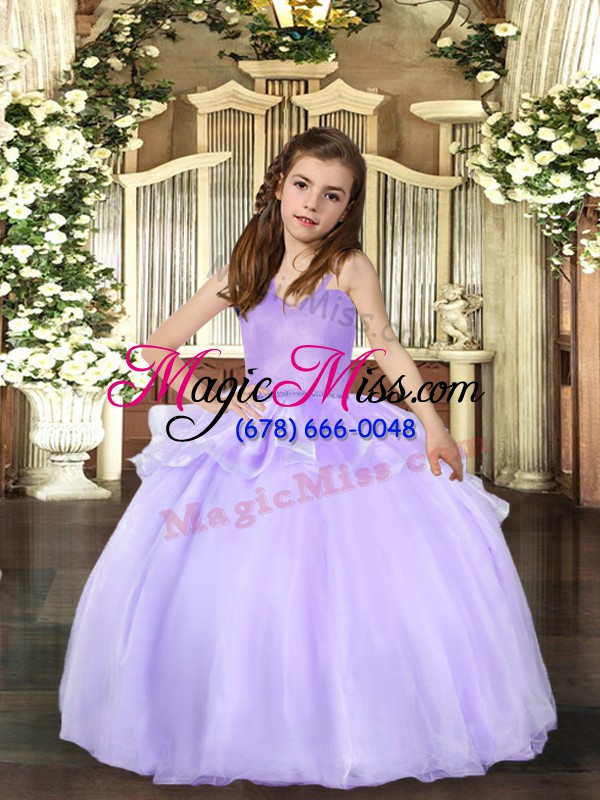 wholesale affordable lavender pageant dress wholesale party and wedding party with beading straps sleeveless lace up