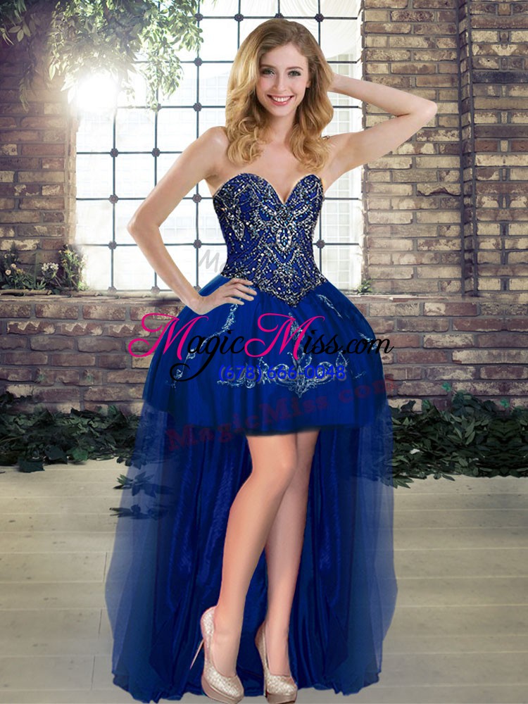 wholesale colorful royal blue lace up sweet 16 quinceanera dress beading and embroidery sleeveless floor length