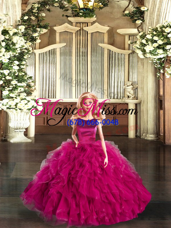 wholesale luxury tulle sleeveless floor length vestidos de quinceanera and ruffles