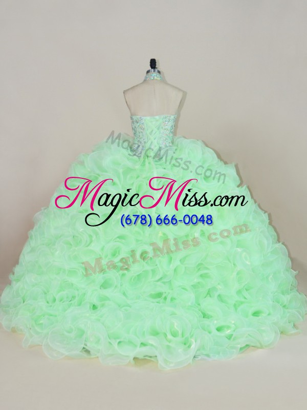 wholesale sleeveless beading and ruffles lace up 15th birthday dress