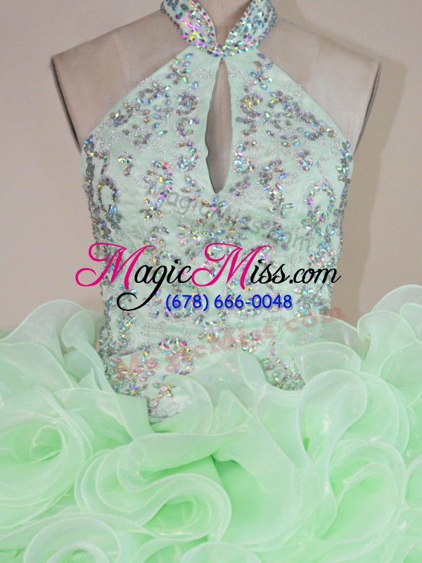 wholesale sleeveless beading and ruffles lace up 15th birthday dress