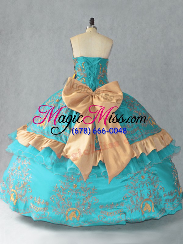 wholesale glamorous aqua blue sleeveless satin and organza lace up 15 quinceanera dress for sweet 16 and quinceanera