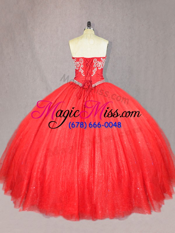wholesale delicate sleeveless beading lace up 15th birthday dress