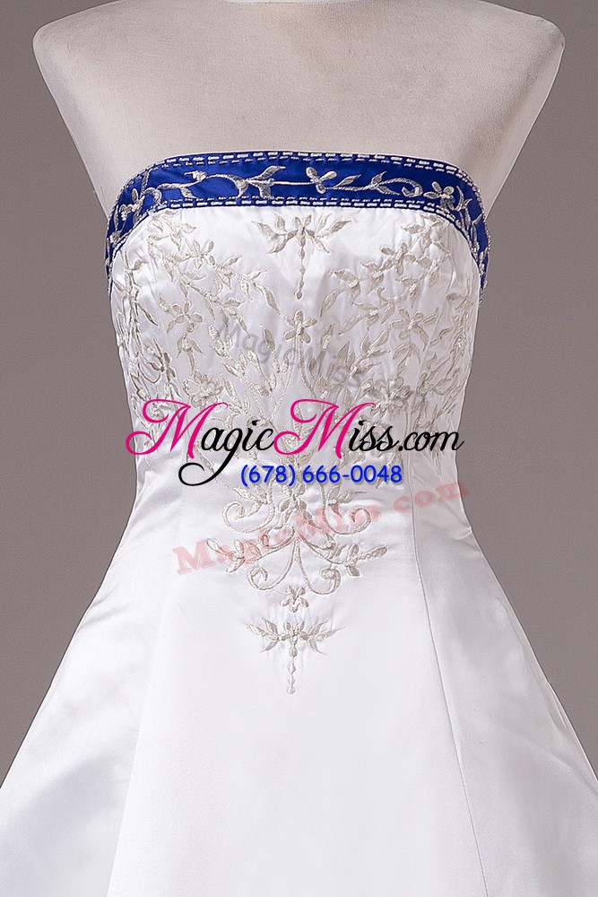 wholesale fine ball gowns sleeveless white bridal gown brush train lace up