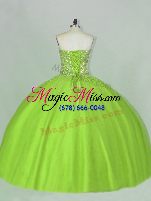 wholesale tulle sweetheart sleeveless lace up beading 15th birthday dress in