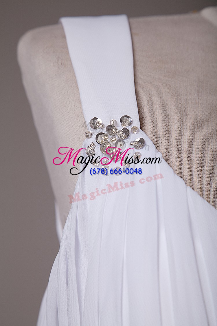 wholesale designer white lace up wedding dresses beading sleeveless brush train