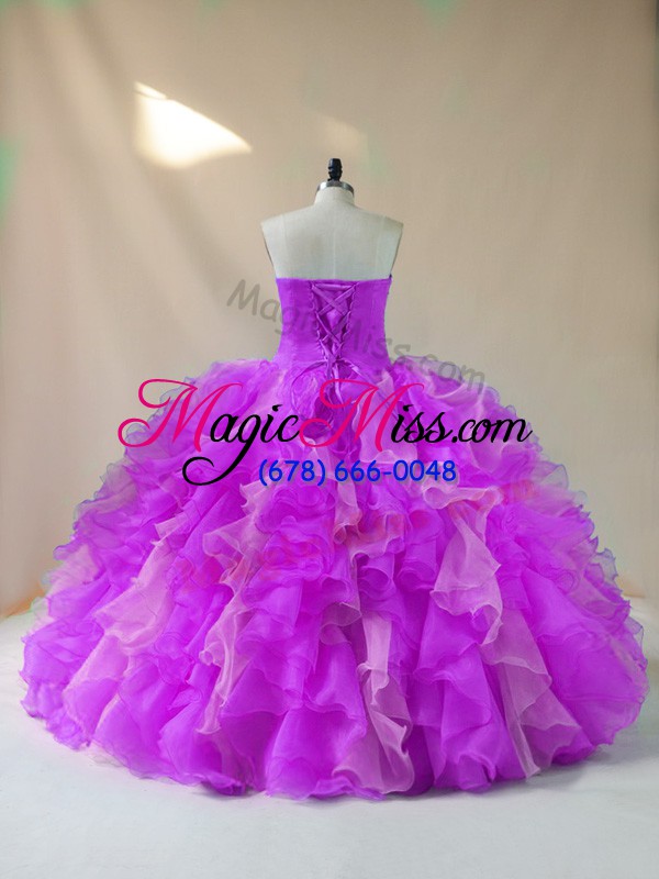 wholesale beauteous sleeveless lace up sweet 16 dresses in multi-color with beading and ruffles
