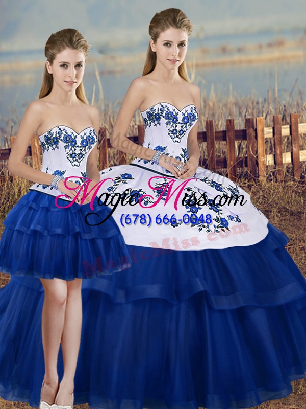 wholesale popular sleeveless lace up floor length embroidery and bowknot vestidos de quinceanera